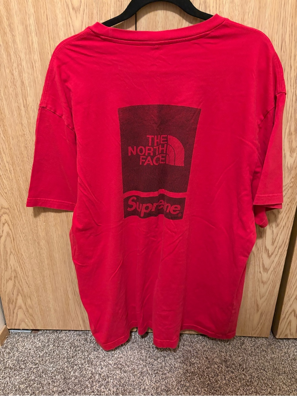The North Face Red Graphic Tee with Supreme Logo